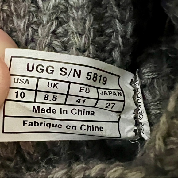 UGG Classic Cardi Knit Grey Boots - Size 10 - Picture 9 of 10